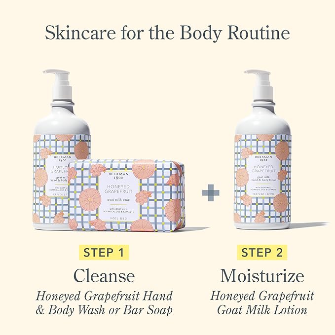 Beekman 1802 Goat Milk Body Lotion, Honeyed Grapefruit - Scented - 12.5 oz - Moisturizing with Shea Butter - for Sensitive Skin - Cruelty Free - Packaging May Vary - Pump Included, Ready for Use-GlimoraGlow