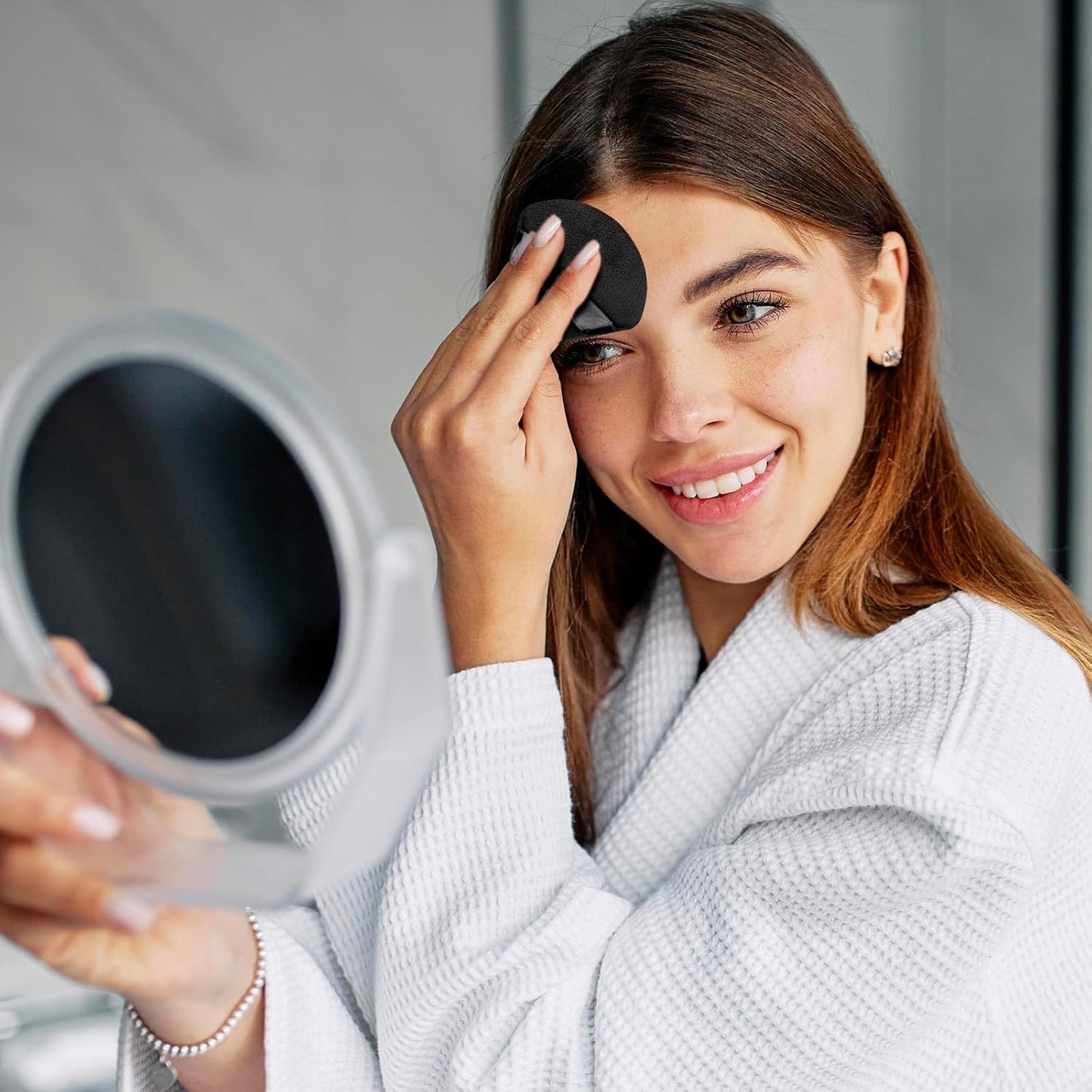 150Pcs Powder Puff Soft Makeup Puff for Loose Velour Triangle Powder Sponges for Setting Face Cosmetic Wet Dry Foundation Makeup Tools (Black)-GlimoraGlow