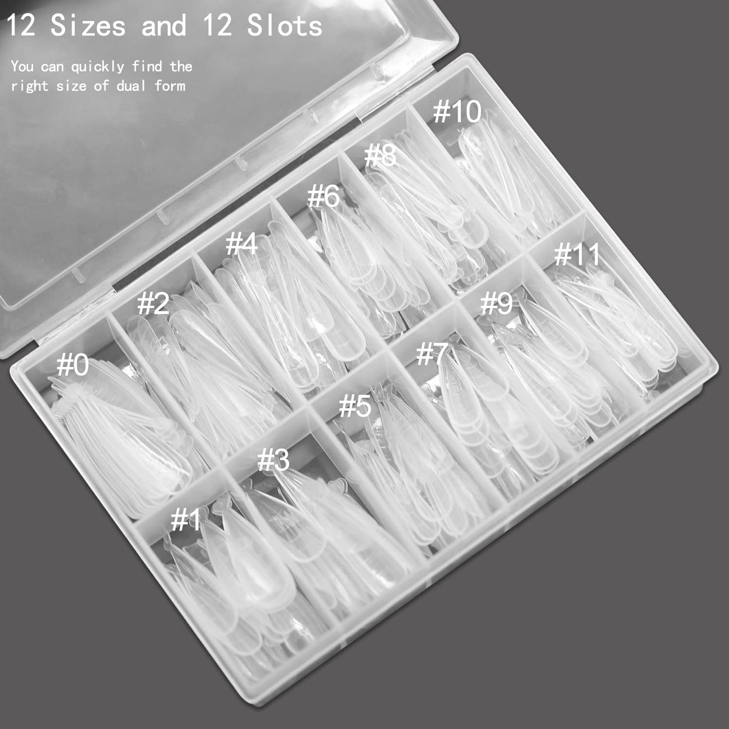 120Pcs Dual Nail Forms,Flat Stiletto Extension Poly Nail Gel Nail Forms Full Cover Reusable Nail Molds 12 Sizes for Solid Nail Gel Glue Nail Art Design Salon&DIY-GlimoraGlow