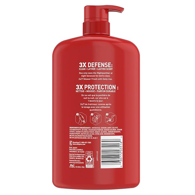 Old Spice Body Wash for Men, 3X Defense, 24/7 Shower Fresh with Long Lasting Lather, NightPanther Scent, 33.4 fl oz (Pack of 4)-GlimoraGlow