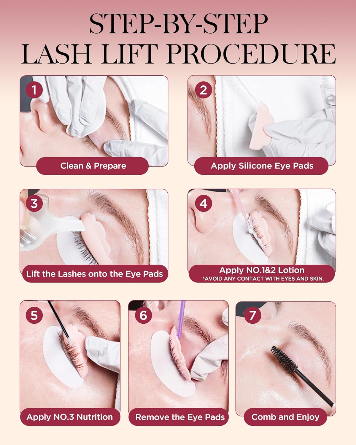 BEYELIAN Lash Lift Kit Eyelash Perm Kit, Professional Instant Perming, Lifting & Curling for Eyelashes, Semi-Permanent Salon & DIY at Home Lash Lift Use for Beginner and Professional 10 Times-GlimoraGlow