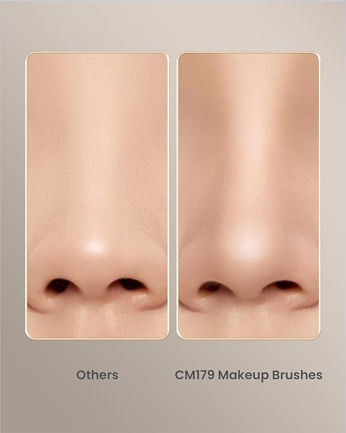 Desert Oak Series Nose Contour Brush - Angled Pony Hair Bristles for Seamless Sculpting, Dual-Use with Cream/Powder, Ebana Handle & Brass Ferrule (CM 179)-GlimoraGlow