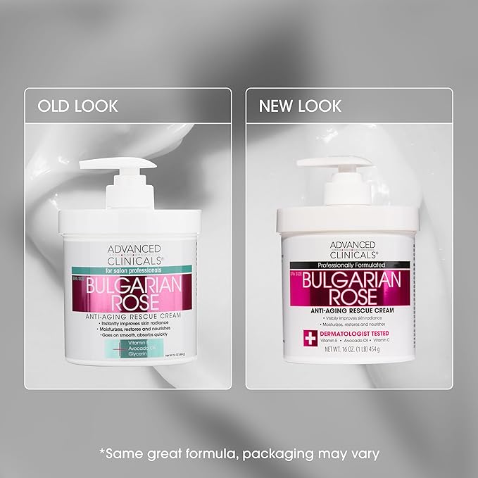 Advanced Clinicals Bulgarian Rose Lotion For Women | Rose Scented Vitamin C Body Lotion Cream | Anti Aging Vitamin E Moisturizer Body Butter Improves Look Of Sagging Dry Skin & Texture, 16 Oz, 2-Pack-GlimoraGlow