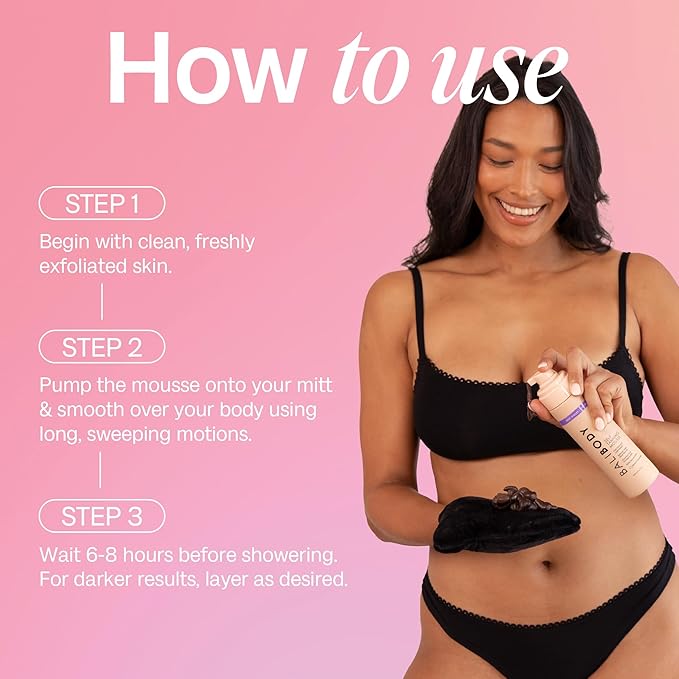 Bali Body Deep Violet Self Tanning Mousse โ Self Tanner Mousse Violet-Based Formula for Dark, Fake Tan with Olive Undertones โ Hydrating, Sunless Tanner for Sensitive Skin โ 200ml / 6.7fl oz-GlimoraGlow