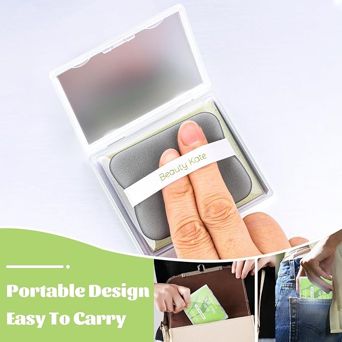 2 Pack Oil Blotting Sheets for Face, Oil Blotting Paper Green Tea Total 100 sheets with Portable Mirror Case & Makeup Puff Makeup Friendly-GlimoraGlow