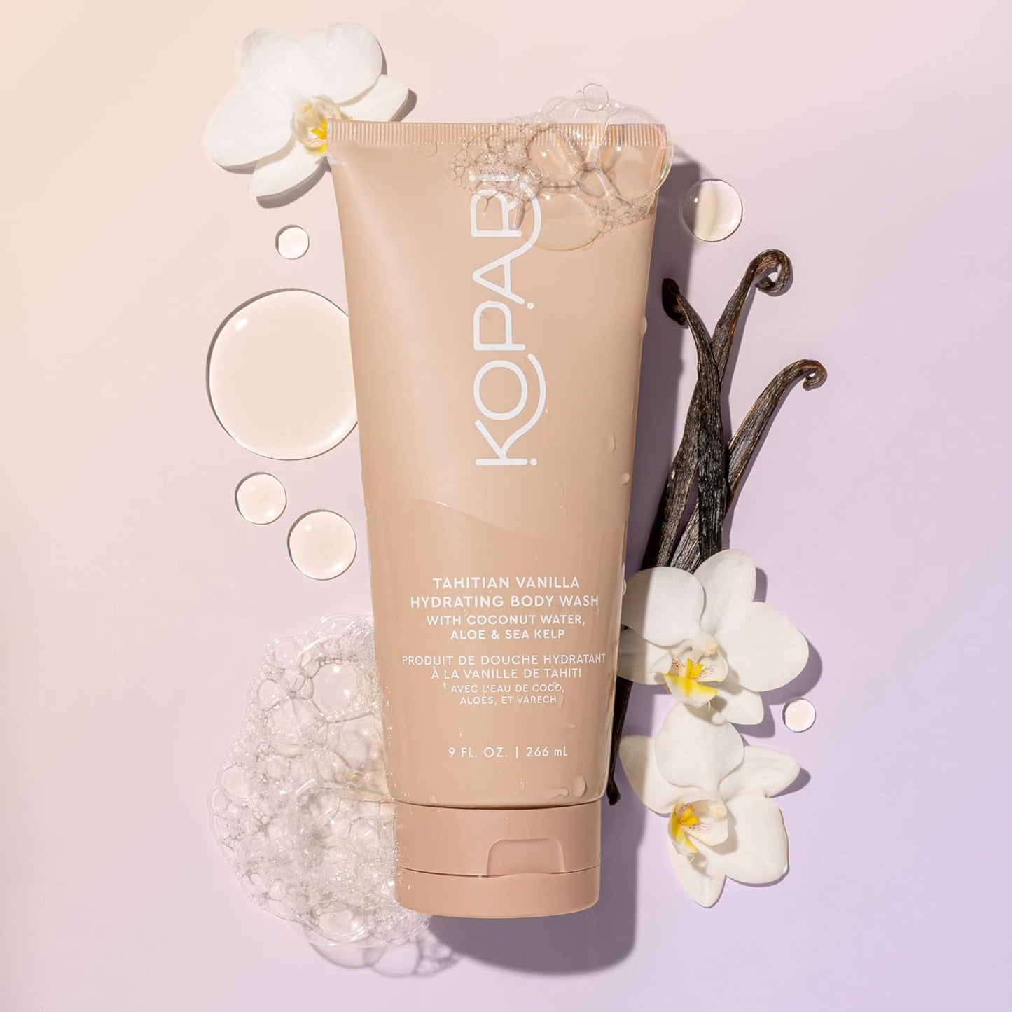 Tahitian Vanilla Hydrating Body Wash with Coconut Water, Aloe & Sea Kelp | Cleanses Without Stripping Moisture or Natural Oils | Infused with Notes of Warm Vanilla | Vegan and Cruelty-Free | 9.0 Oz-GlimoraGlow