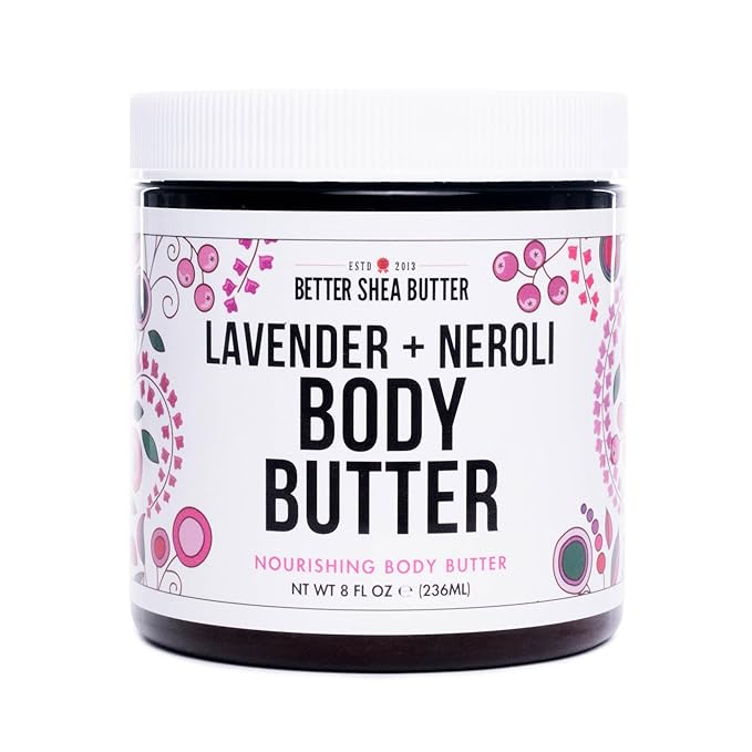Body Butter for Women LAVENDER NEROLI | Whipped Body Moisturizer with Raw Shea Butter for Dry Skin, Paraben Free, Non-Greasy, No Synthetic Fragrances | 8 oz-GlimoraGlow