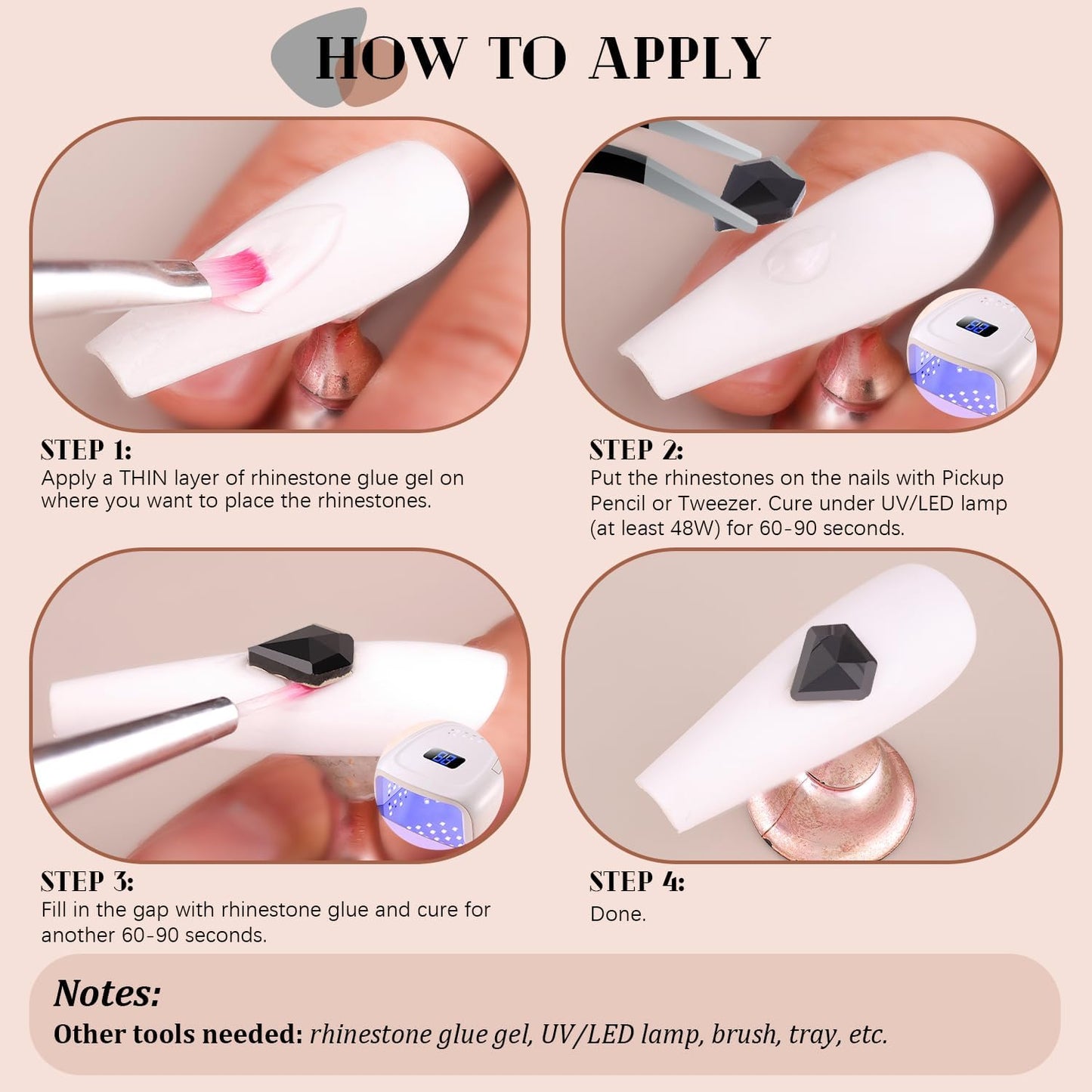 2060Pcs Black Glass Nail Rhinestones 60Pcs Multi Shapes Flatback Nail Gems + 2000Pcs 1.5-4mm Round Crystal, Manicure Nail Charms Diamond Gemstones for Acrylic Nails Decoration-GlimoraGlow