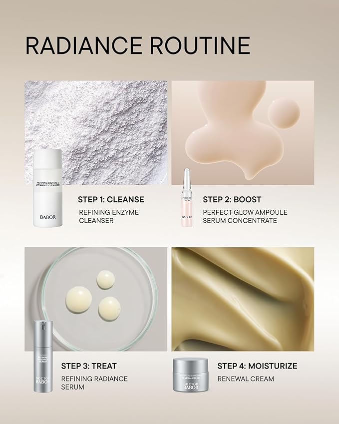 BABOR Refining Enzyme & Vitamin C Cleanser, Enzyme Powder Cleanser, Exfoliating Face Wash Polish, Gentle Facial Scrub to Brighten and Even Complexion-GlimoraGlow