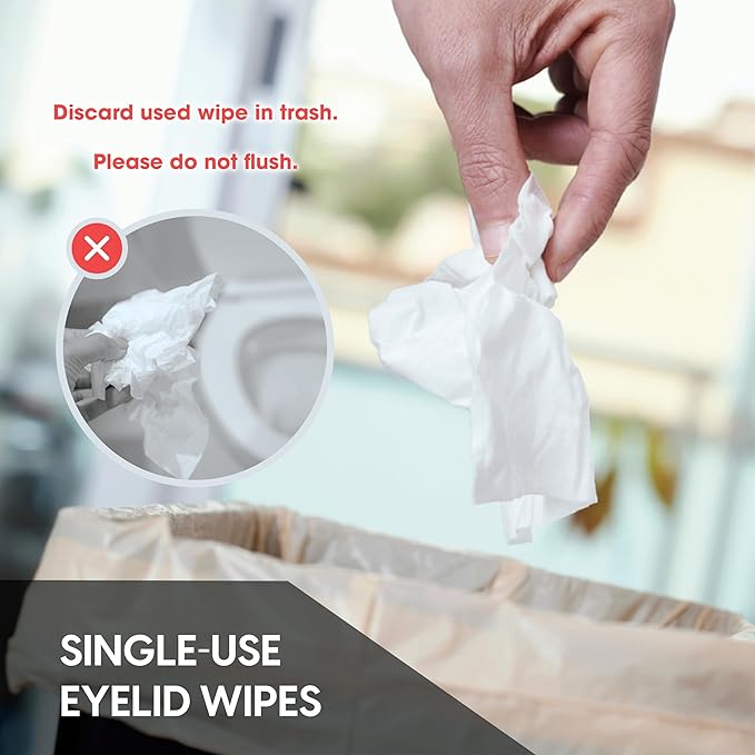 Clear C Eyelid Wipes Pre-Moistened for Dry Eyes – Rinse Free Eye Lid Cleaning Wipes – Individually Wrapped Travel Eye Wipes, 1 Box of 30-GlimoraGlow