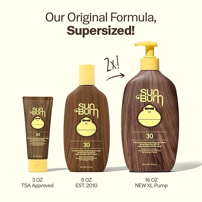 Sun Bum Original SPF 30 Sunscreen Body Lotion - Broad Spectrum Moisturizing Sunscreen with Vitamin E - Hawaii 104 Act Compliant (Made Without Octinoxate & Oxybenzone) - 16 oz-GlimoraGlow