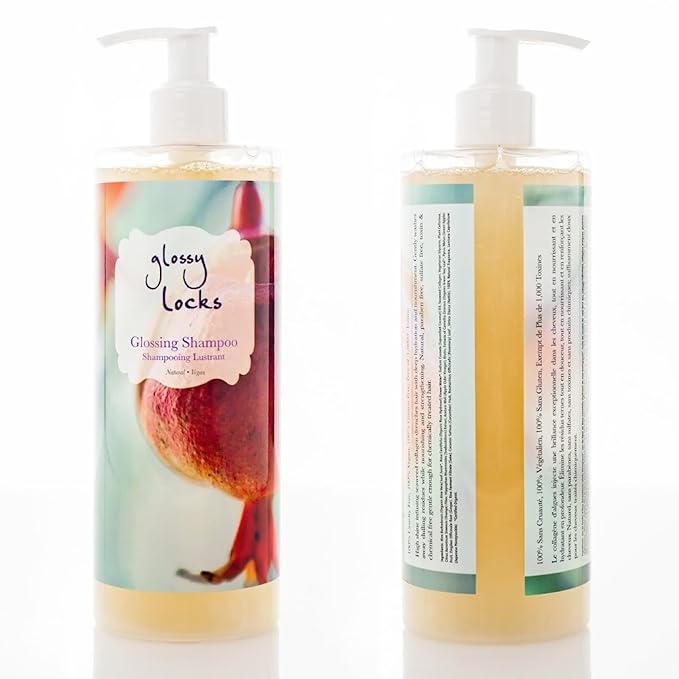 100% PURE Glossy Locks Glossing Shampoo Hair Wash Detox & Hydrate Shine Boosting Dry Dull Damaged Strands Avocado Butter & Seaweed Collagen Natural Care for Women & Men Vegan - 13.5 Fl Oz-GlimoraGlow