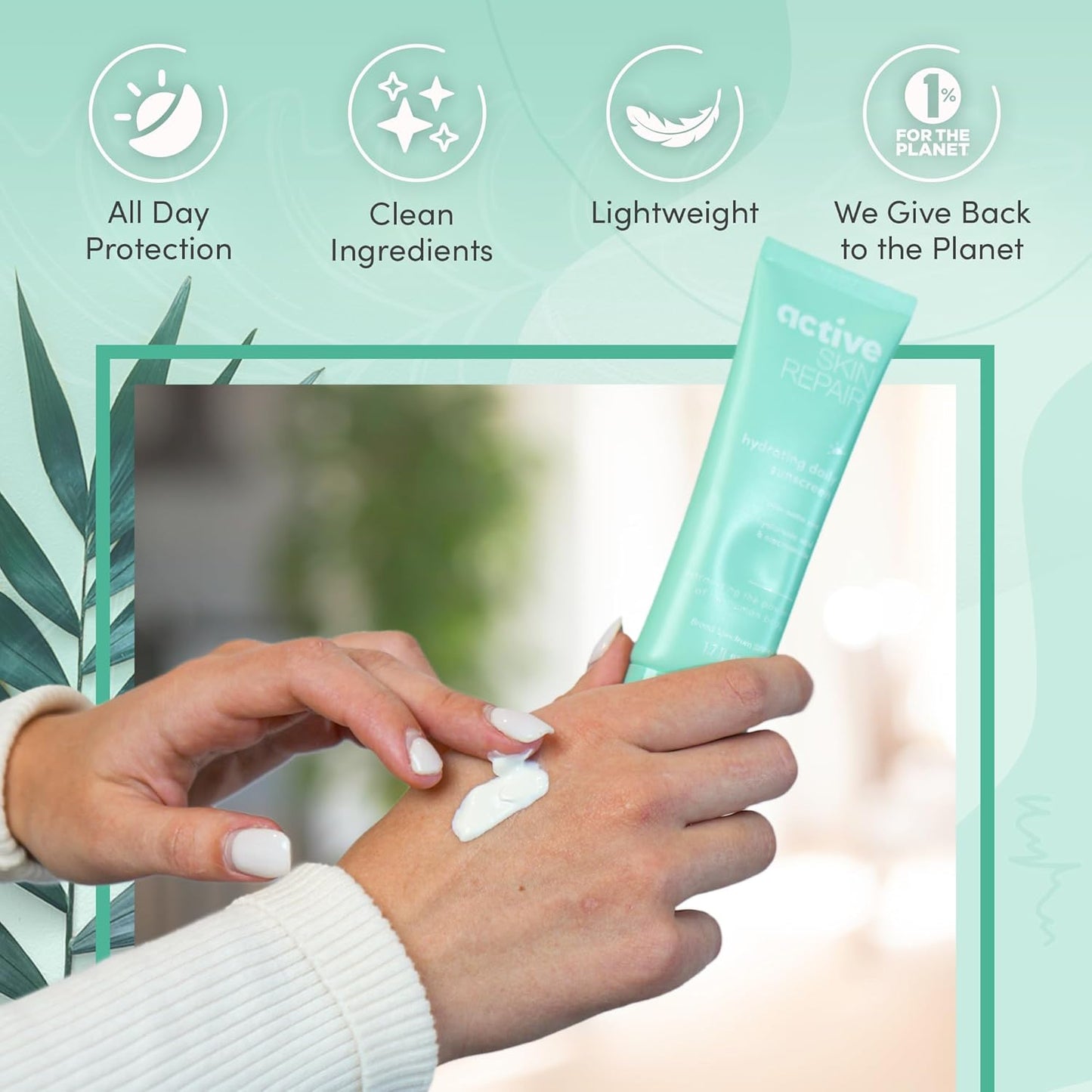 Active Skin Repair SPF 50 Hydrating Daily Sunscreen and Face Moisturizer, Non-Nano Zinc, Non-Toxic Broad Spectrum Protection Hydrating Mineral Facial Sunscreen, 1.7 fl. oz.-GlimoraGlow