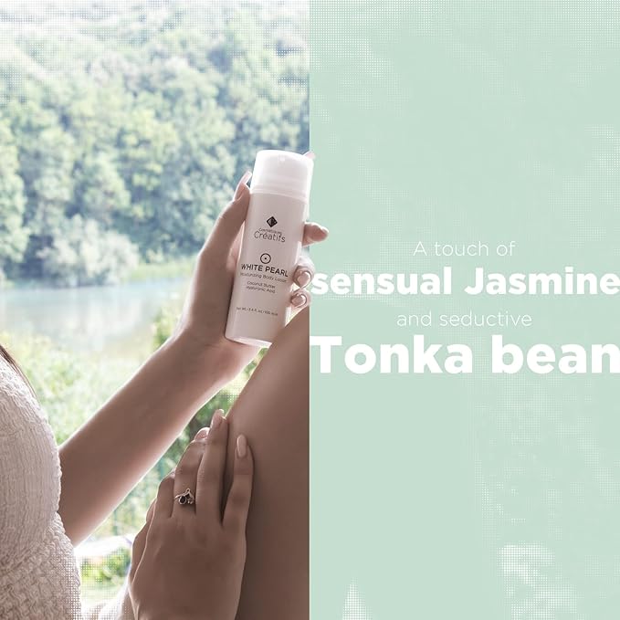 White Pearl Moisturizing Body Lotion with Coconut Butter and Hyaluronic Acid, 3.4 fl. oz.-GlimoraGlow