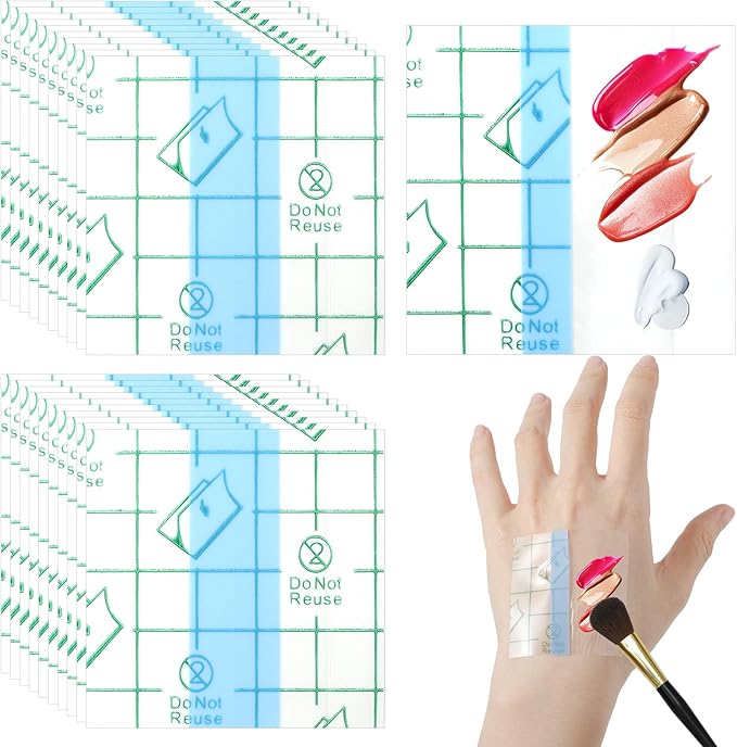 100 Pieces Makeup Hand Palette Single Use Makeup Mixing Palette Professional Makeup Artist Must Haves Disposable Transparent Waterproof Cosmetic Tray Adhesive Tape for Women and Girls-GlimoraGlow