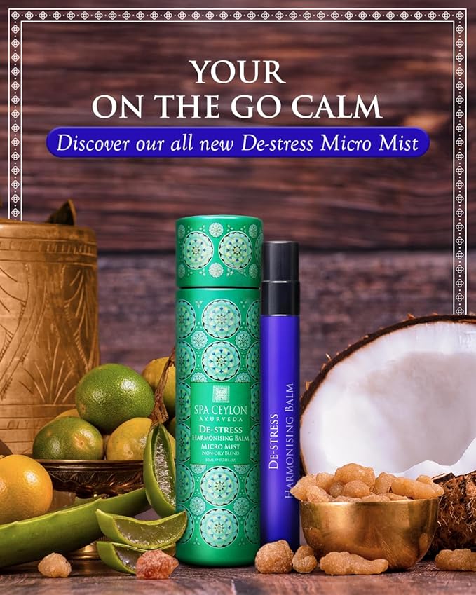 SPA CEYLON DE-STRESS Harmonising Balm micro mist | Instant Cooling Relief | Spray Bottle |Natural & Silicone-Free | Soothes Skin |Paraben-Free | Suitable for all skin types-GlimoraGlow