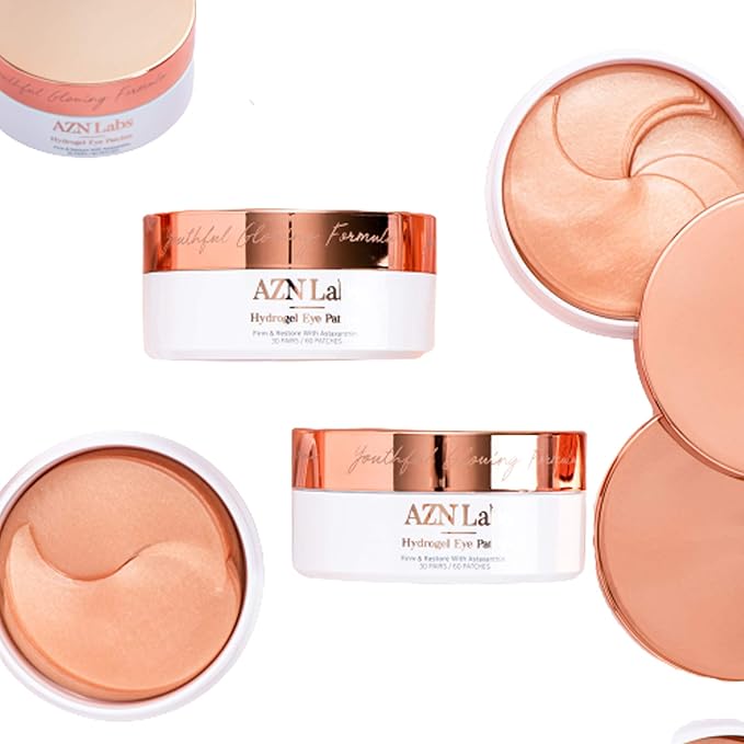 Hydrogel Eye Patches with Astaxanthin | Highly Effective For Reducing Wrinkles, Crows Feet, and Eye-Bags | Hydrating and Puffy Eye Mask Treatment | Contains Astaxanthin | 30 pairs / 60pcs-GlimoraGlow