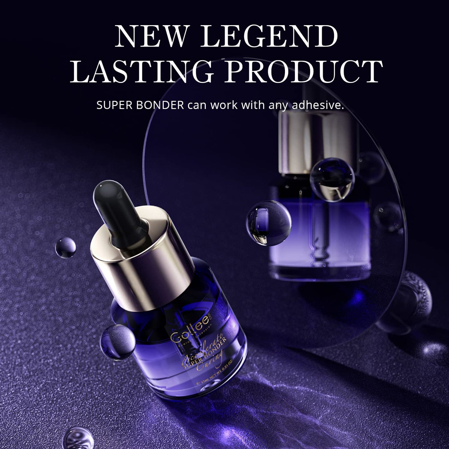 Super Bonder for Eyelash Extension Longer Retention Lash Glue Accelerator Eyelash Bonder for Lash Extensions Lash Sealant Lash Bonder Adhesive Companion Eyelash Extension Bonder -15ML-GlimoraGlow