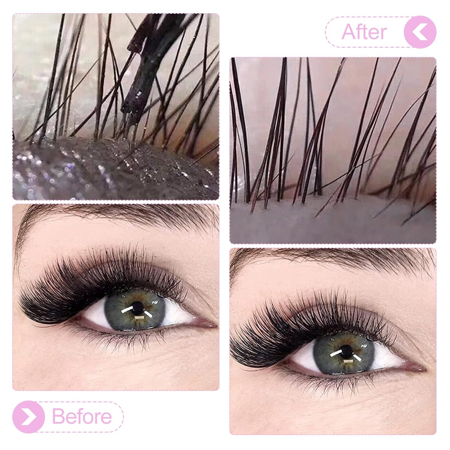 Eyelash Cleanser Concentrate 60ml Ice Cream Professional Lash Shampoo Foaming Cleanser DIY Paraben & Sulfate Free Non-lrritating Wash for Extensions Lashes with Salon Home Care-Makes 6 Bottles-GlimoraGlow