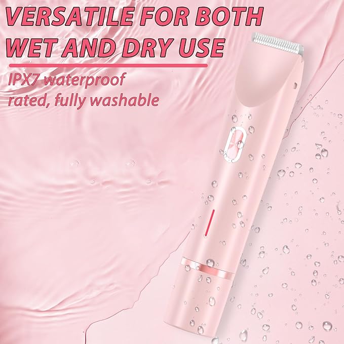 2025 New Electric Womens Shaver, 2-in-1 Women's Body Shaver, Bikini Electric Razor, Wet and Dry Use Body Trimmer for Home (Pink)-GlimoraGlow