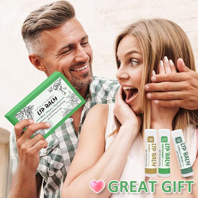 24 Pack Lip Balm Bulk, Vanilla Mint Honey, 100% Natural Lip Balm with Vitamin E and Coconut Oil, Moisturizing Lip Balm for Dry Lips-GlimoraGlow