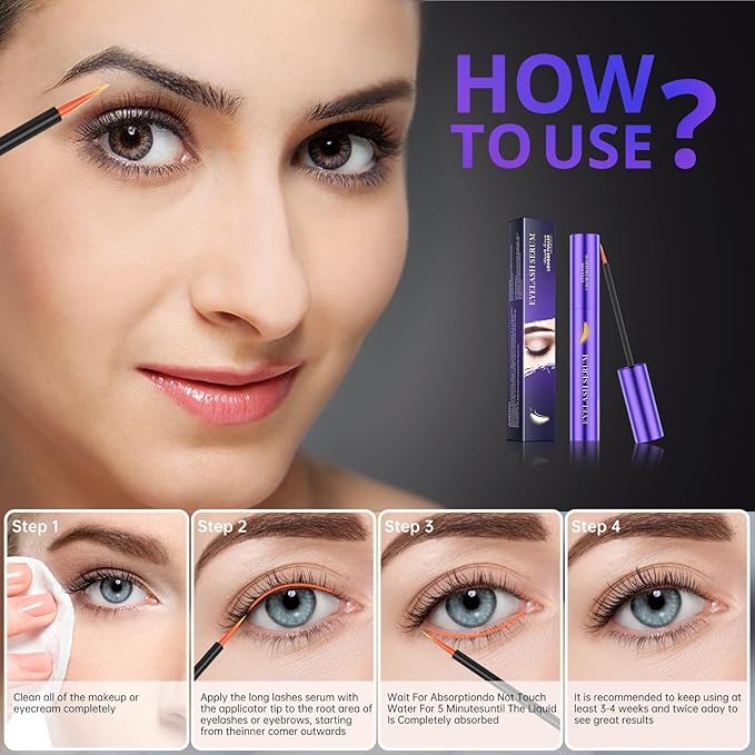 Lash Serum - 8ml Rapid Eyelash Growth Serum for Thickness, Stronger, Healthier Lashes & Brows - Vegan & Cruelty-Free-GlimoraGlow