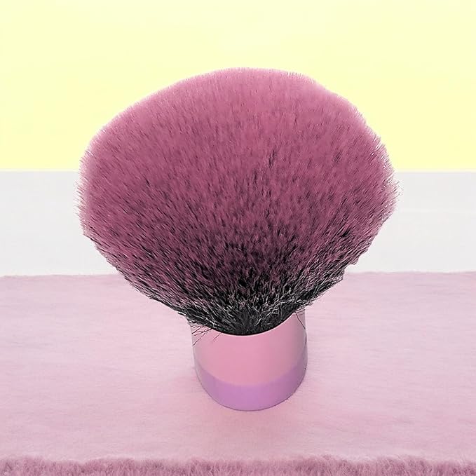 Luxurious and Large Soft Fluffy Powder Brush, Use as a Spray Tan Finishing Tool, Multipurpose Face and Body Barber and Beauty Tool, Large Kabuki Brush by BevyGold (Pink)-GlimoraGlow