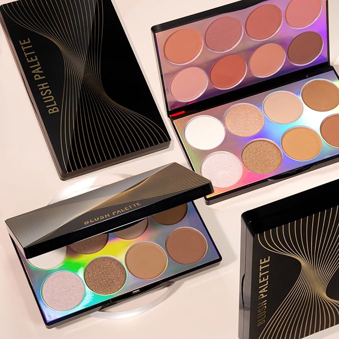 16 Colors Blush Contour Highlighter Makeup Palette, All-in-One Shimmer Silky Matte Mineral Blush Powder Palette, Face Sculpting Bronzer Blusher Illuminator Palette for a Natural Glowing-GlimoraGlow