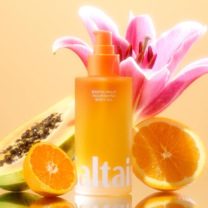 Saltair Body Oil. Luxurious Exotic Pulp After Shower and Bath Oil Moisturizer for Women. Botanical, Non-Greasy, and Well-Absorbing Lotion for Hydrating Dry Skin. 4oz Pump Bottle-GlimoraGlow