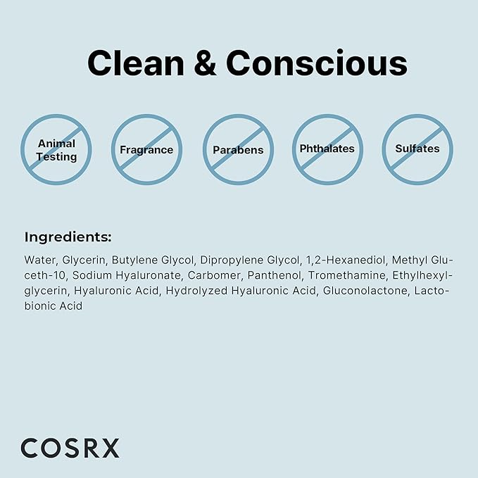 COSRX Hydrium Triple Hyaluronic Moisture Ampoule, 40ml / 1.35 fl.oz | Hyaluronic Acid Viscous Serum | Korean Skin Care, Animal Testing Free, Paraben Free-GlimoraGlow