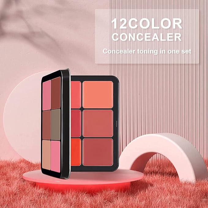 12 Colors Blush Palette,Highlighter Blush Powder Makeup,Long-Wearing,Smudge Proof,Natural-Looking,Blendable Cruelty-Free Matte Finish,Contour and Highlight Blush Palette Face Cosmetics Makeup-GlimoraGlow