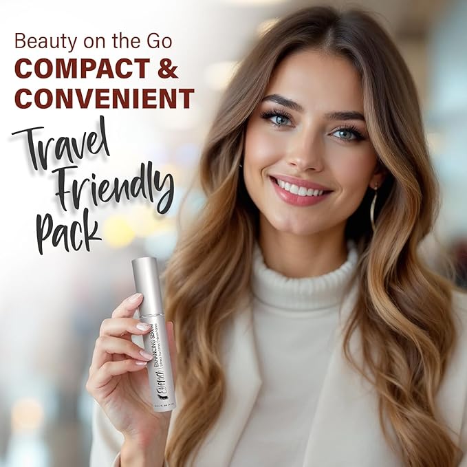 Herbishh Eyelash Enhancing Nourishing Serum for Longer, Thicker Lashes, Safe for Lash Extensions, Fragrance-Free Lash Serum, Sulfate-Free, Travel-Friendly, 0.135 fl. oz-GlimoraGlow