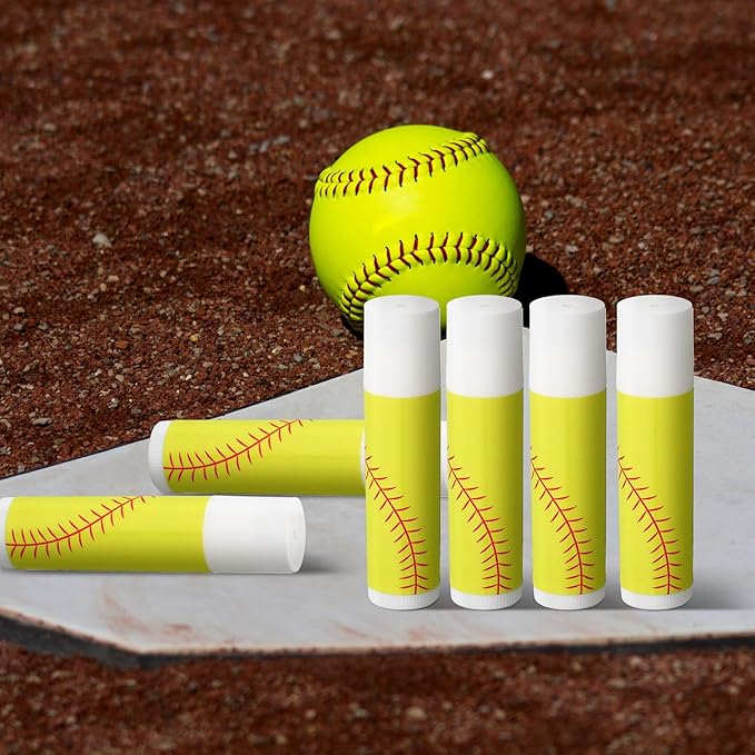 24 Pcs Softball Lip Balm Softball Team Gifts Softball Party Favors Softball Lip Balm Gift for Softball Team Softball Party Guest Supplies-GlimoraGlow