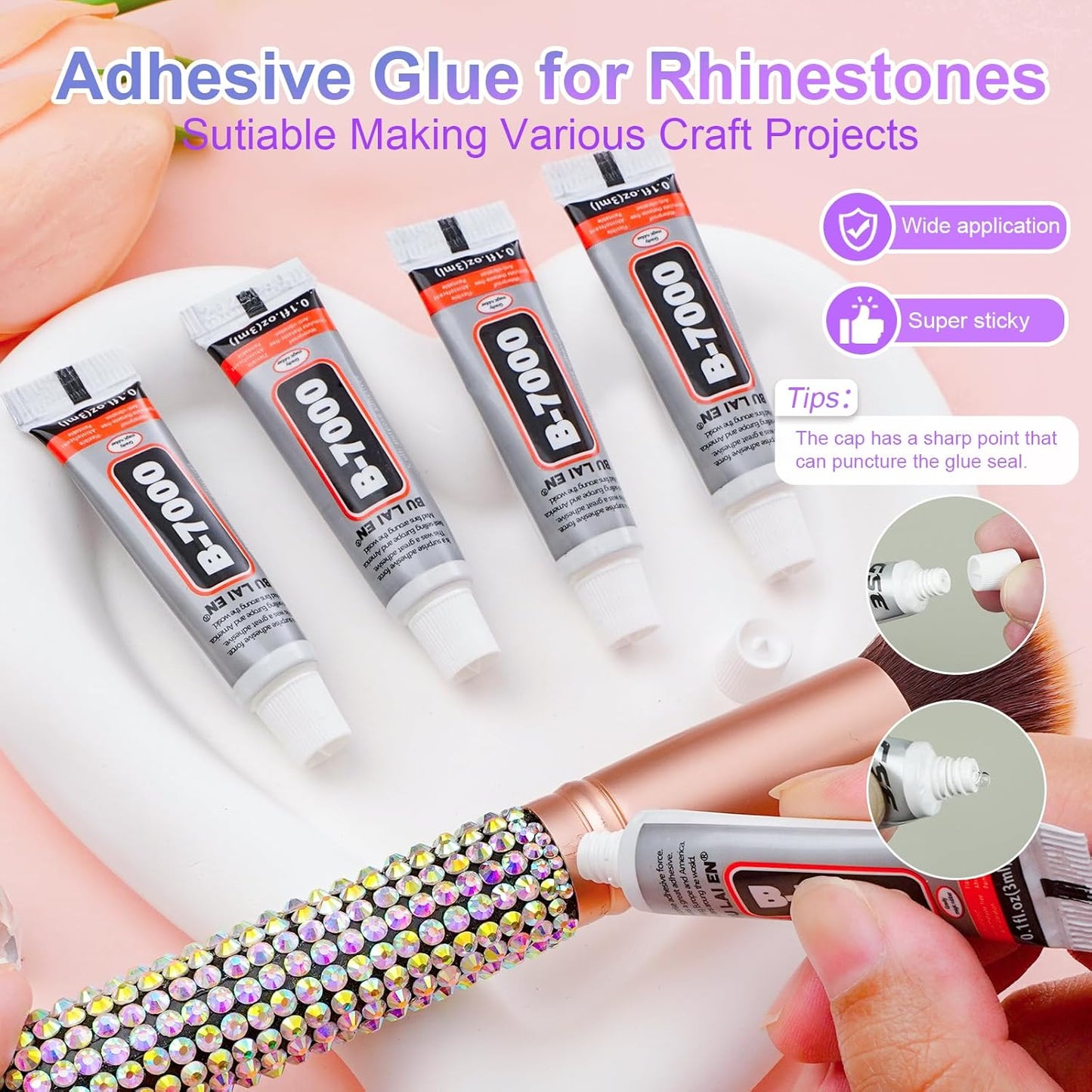 18000Pcs Resin Jelly Rhinestones for Bedazzling, Multicolor 3mm Flatback Rainbow Gems, Bedazzling Crystal with 4Pcs 2.5g Jewelry Glue, Rhinestone Picker for DIY Crafting Clothes Shoes Nail Art-GlimoraGlow