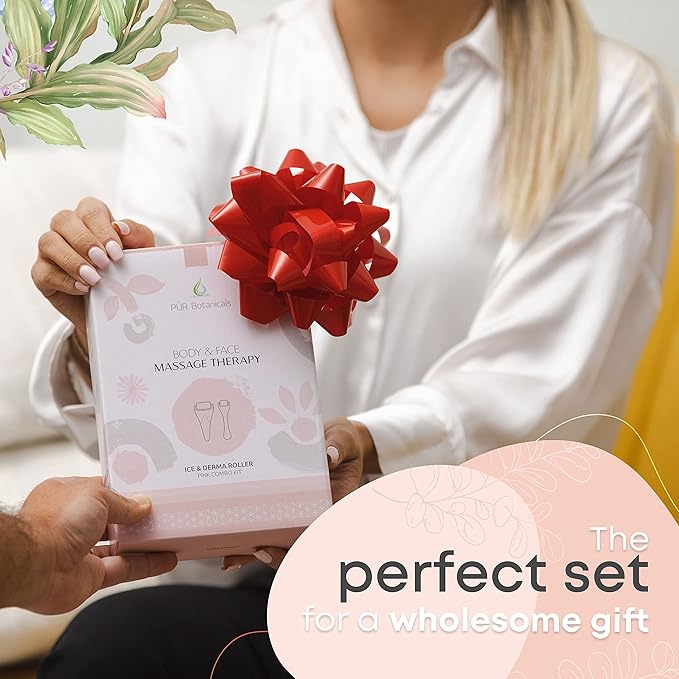 Derma Roller & Ice Roller 2 in 1 for Beard Hair Skin Face 540 Titanium.25mm - Self Care Gifts Facial Skin Care Tools…-GlimoraGlow