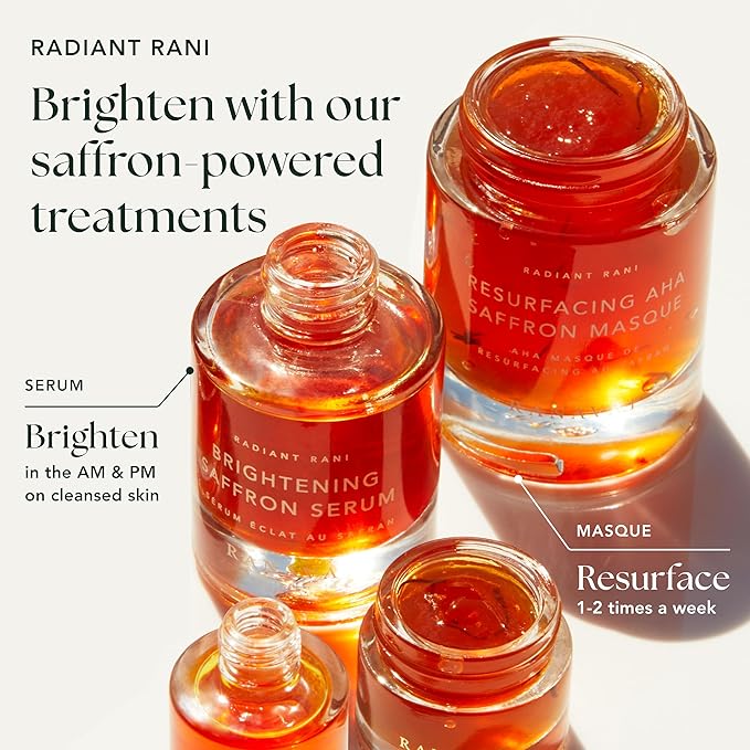 RANAVAT Radiant Rani - Brightening Saffron Serum & Retinol Eye Creme Duo - Diminish Hyperpigmentation and Increase Radiance with Facial Serum (2 Piece)-GlimoraGlow