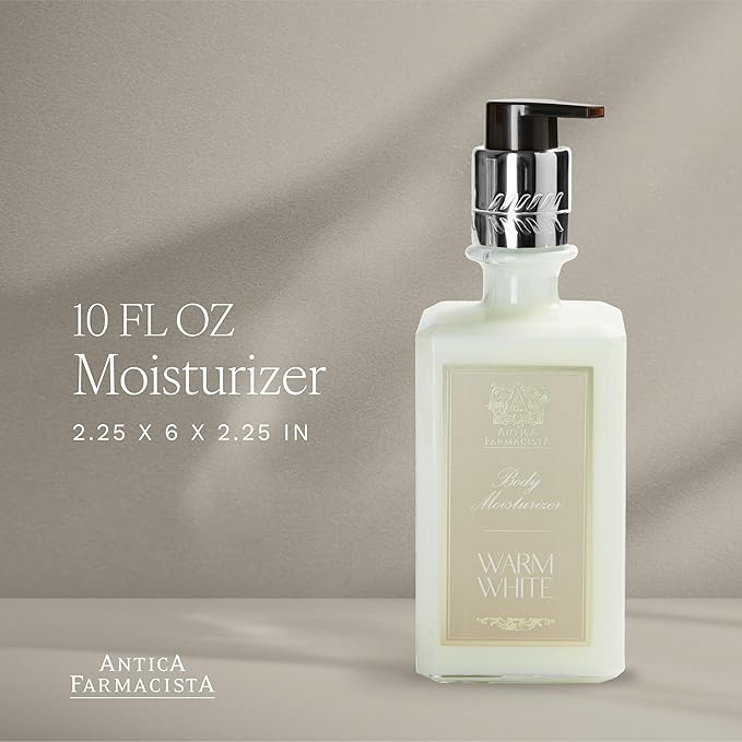 Antica Farmacista Body Moisturizer - Moisturizing Scented Lotion - Premium Body Moisturizer - Luxury Gift for Women & Men - Hand & Skin Hydration - Warm White, 10 Fl Oz