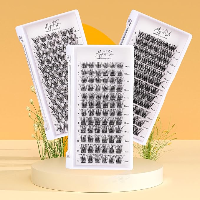 Cluster Lashes 72 Individual Lashes Clusters Eyelash Extensions False Eyelashes DIY Lash Extension Kit Reusable False Eyelashes Natural Look Mix 10-16mm C D Curl-DM17-GlimoraGlow