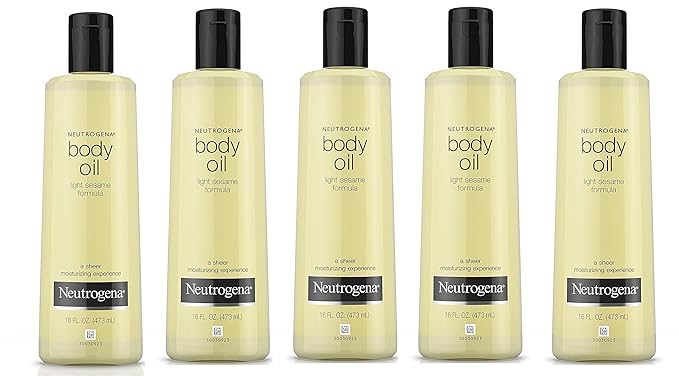 Neutrogena Body Oil Light Sesame Formula, Dry Skin Moisturizer & Hydrating Body Massage Oil, for Radiant & Healthy Looking Glow, Nourishing Bath Oil for Sheer Moisture, 8.5 fl. oz-GlimoraGlow
