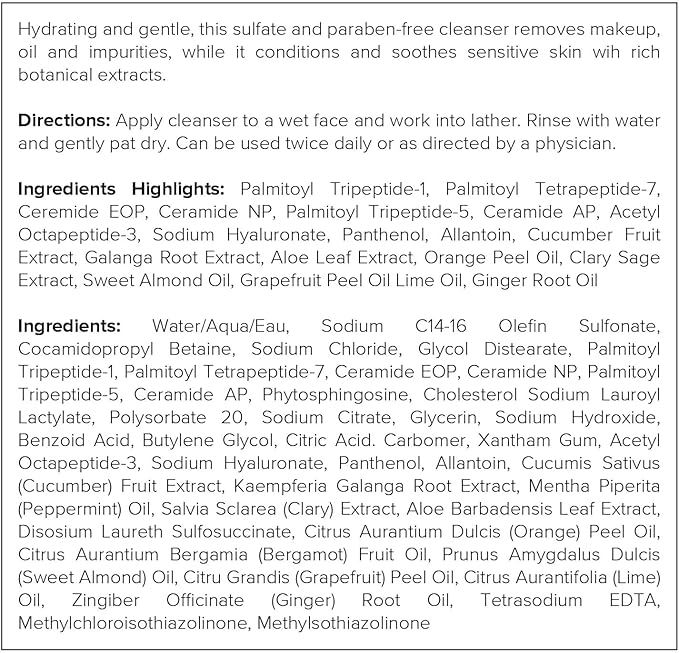 DRMTLGY Essential Facial Cleanser - Gentle Face Cleanser and Face Wash for Women and Men with Anti-Aging Peptides & Hyaluronic Acid. 6.9 fl oz-GlimoraGlow