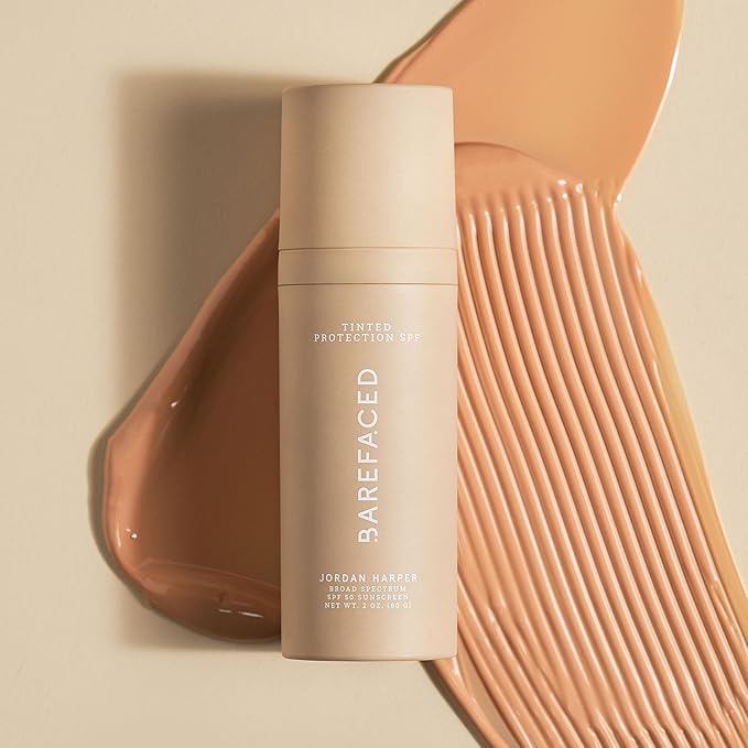 Barefaced Tinted Protection SPF 50+ – Broad-Spectrum Sunscreen with Zinc Oxide, Niacinamide & Hyaluronic Acid – Oil-Free UV Protection, Hydration & Anti-Aging with Universal Tint (60ml)-GlimoraGlow