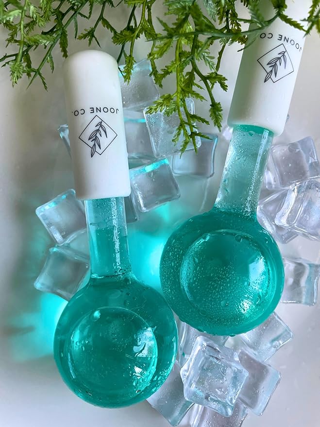 Ice Globes for Face - 2 Pack Cryo Globes for Face, Neck, & Eyes - Skin Care Tools for Dark Circles, Wrinkles, & Collagen Production - Facial Globes for Daily Beauty Routines-GlimoraGlow
