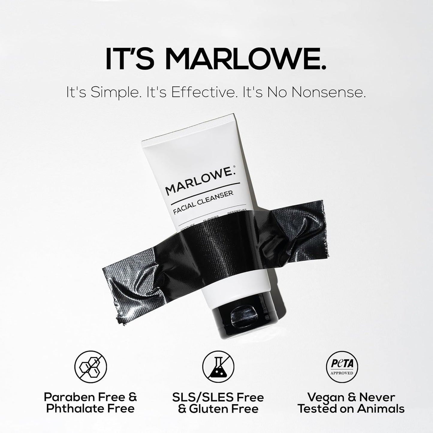 MARLOWE. No. 121 Facial Cleanser 6 oz, Daily Mens Face Wash with Natural Extracts & Antioxidants, Soothes, Purifies, Refreshes, Thick Lather, Fresh Woodsy Scent-GlimoraGlow