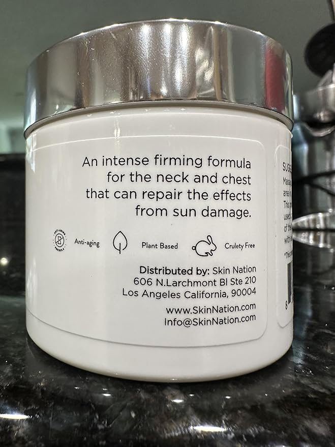 Skin Nation Super Firming Cream, Hydrating Body Lotion with Shea Butter, Glycolic Acid, Aloe Vera, Can Help Smooth Crepey Skin and Support Firmer Neck & Décolleté, 4 oz-GlimoraGlow