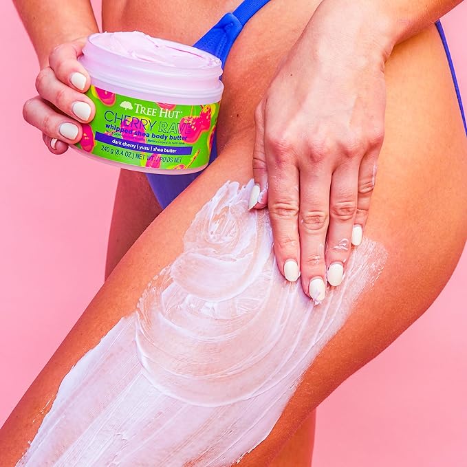 Tree Hut Cherry Rave Whipped Shea Body Butter | Long-lasting Hydration Leaves Skin Feeling Soft & Moisturized | Limited Edition Fall | Nourishing Essential Body Care | 8.4 fl oz.-GlimoraGlow