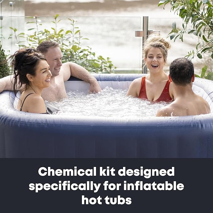 Inflatable Hot Tub Chemical Kit with Bromine Tablets - Inflatable Spa Starter Kit - Convenient Hot Tub Starter Kit & pH Control Kit - AquaDoc Inflatable Spa Chemicals-GlimoraGlow