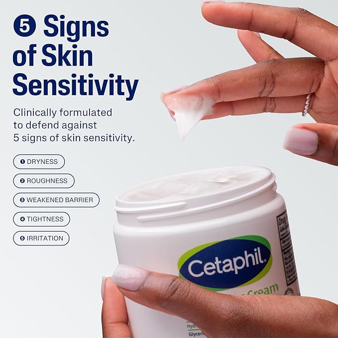 Cetaphil Face & Body Moisturizer, Hydrating Moisturizing Cream for Dry to Very Dry, Sensitive Skin, NEW 16 oz, Fragrance Free, Non-Comedogenic, Non-Greasy-GlimoraGlow