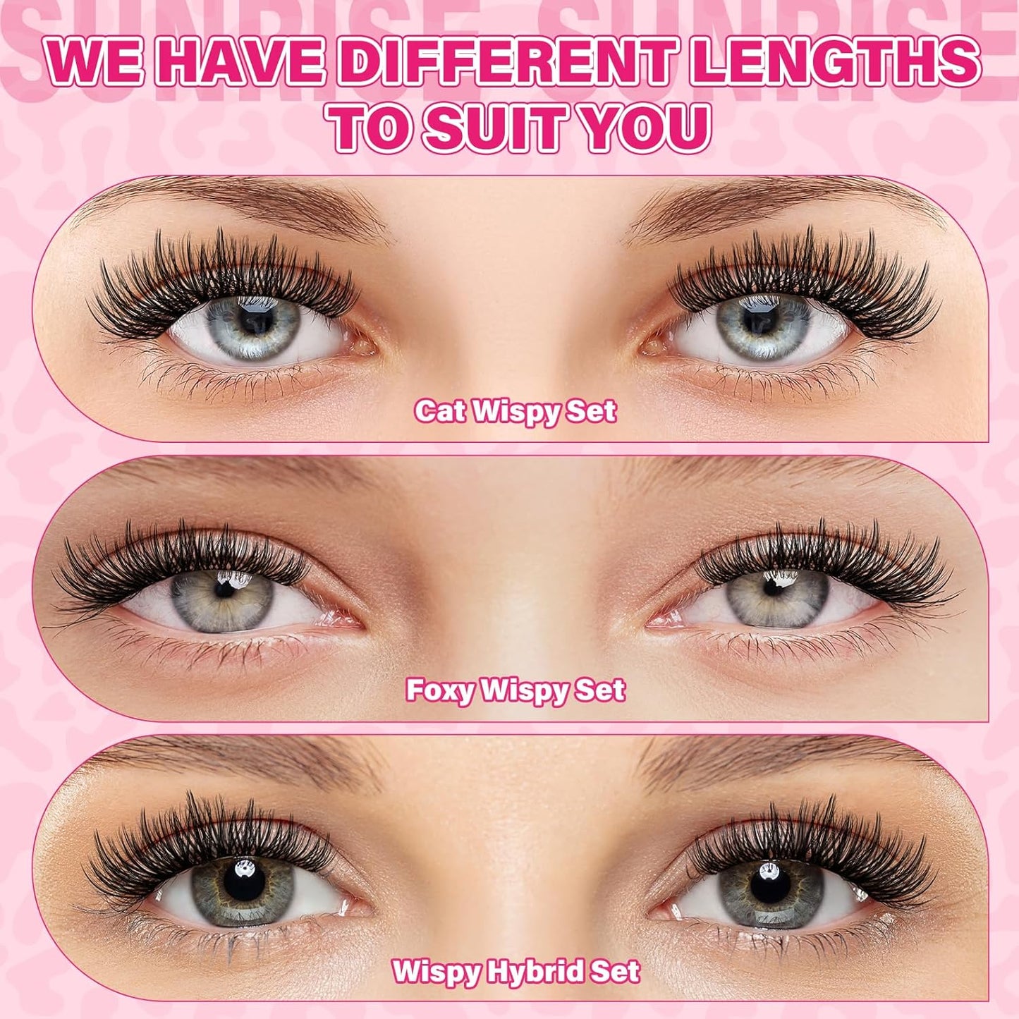 PROLASHBEAUTY Lash Clusters Kit 3D Volume Plushy Eyelash Clusters Kit Ultra Thin Band Soft Clusters Lashes Kit with Waterproof Lash Bond and Seal Remover (Attraction-3D, 8-16mix)-GlimoraGlow