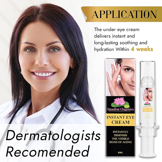 Imadini Natural Eye Wrinkle Cream, Remove Eye Bag Dark Circles, Reduce Puffiness & Eye Wrinkle, Ideal Eye Bag Cream For Both Men & Women– 8ml-GlimoraGlow