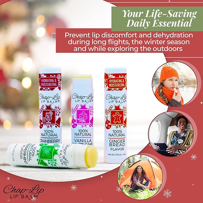 100% Natural Lip Balm Set - Beeswax Natural Christmas Gifts for Her - Ideal Gift for Women - Lip Moisturizer for Dry Lips, Cocoa Butter - Petroleum Free Pack of 24-GlimoraGlow